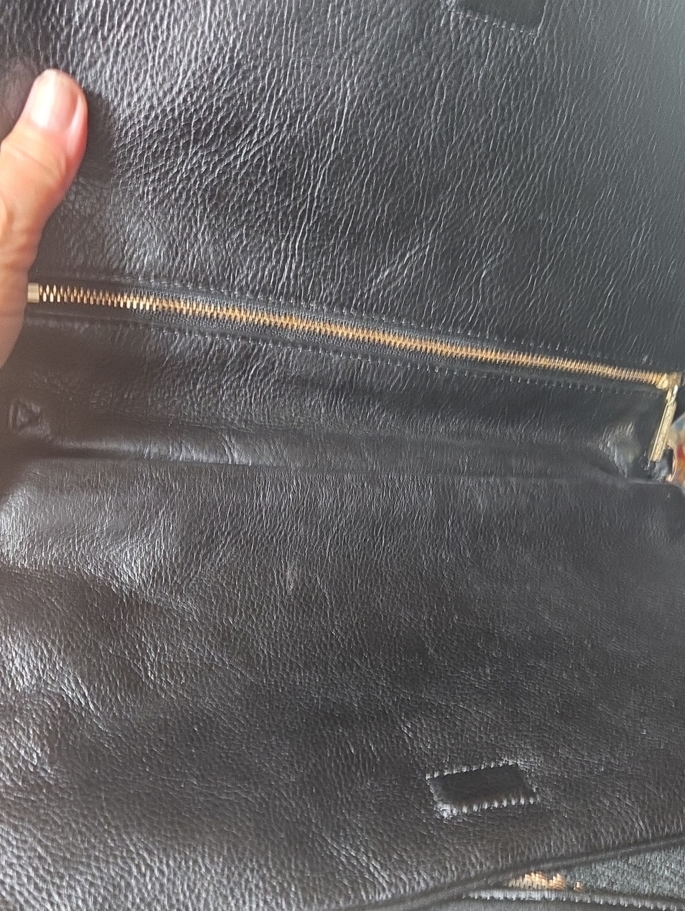Black Calf Leather Large Clutch Tory Burch Suki Reva shoulder bag gold chain - Picture 5 of 10